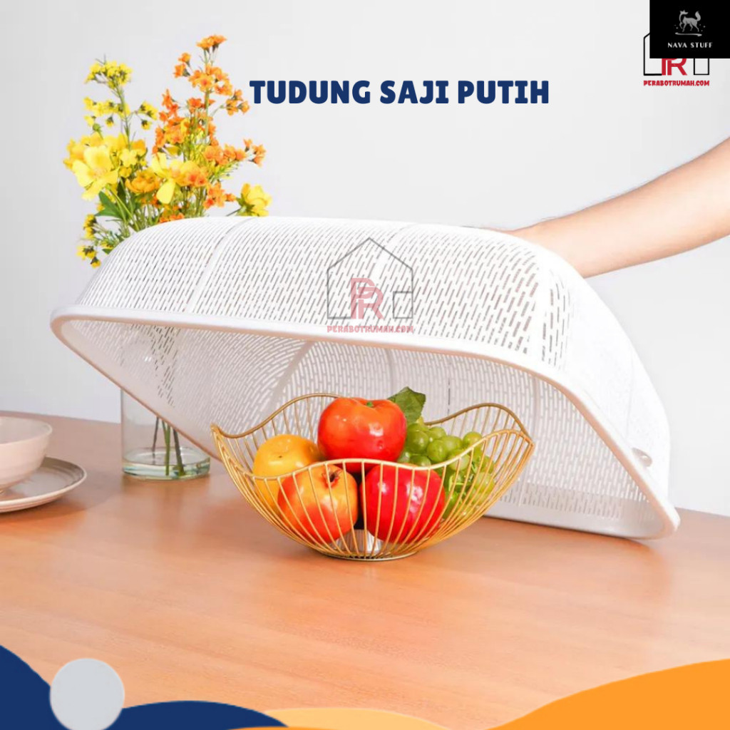Tudung Saji Kotak Putih / Tudung Plastik Penutup Piring / Dish Cover