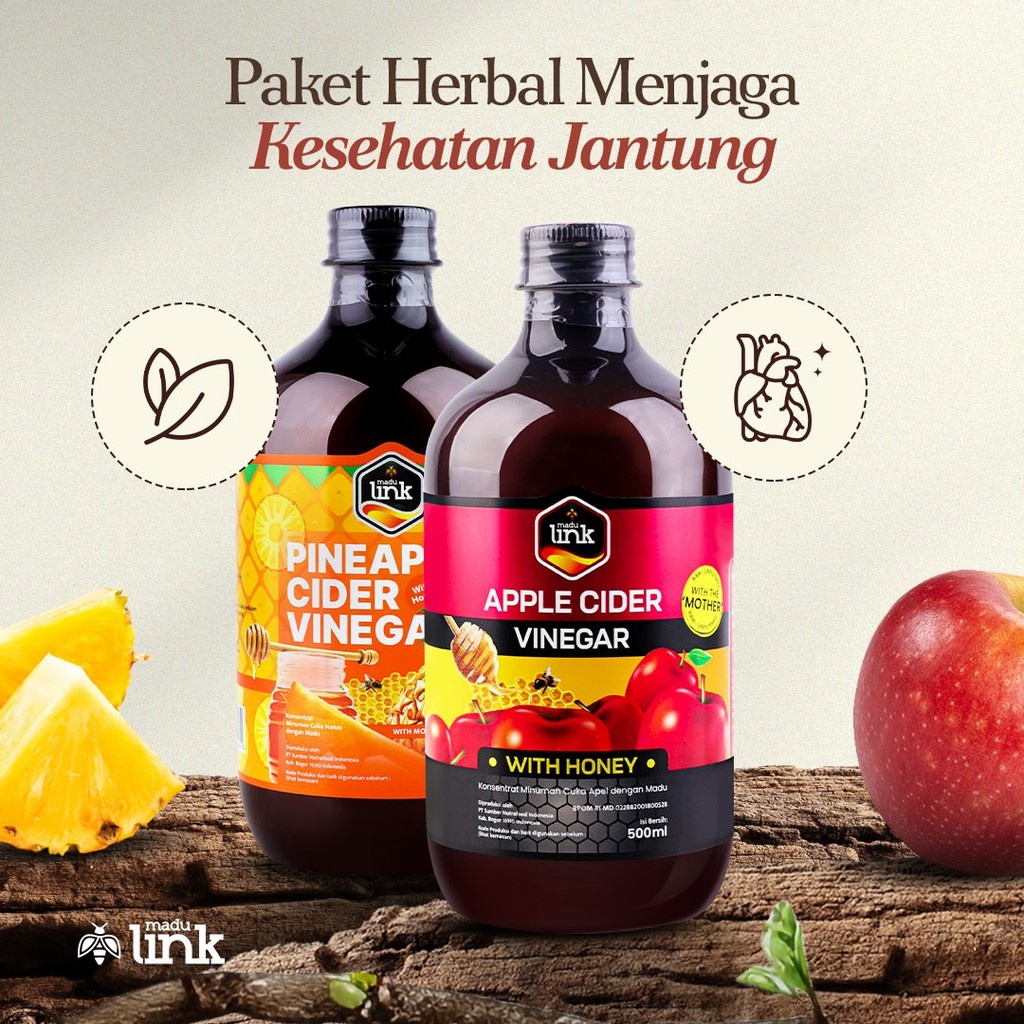 

LINK - Paket Cuka Apel Honey X Cuka Nanas Honey 500 ml BPOM PREMIUM