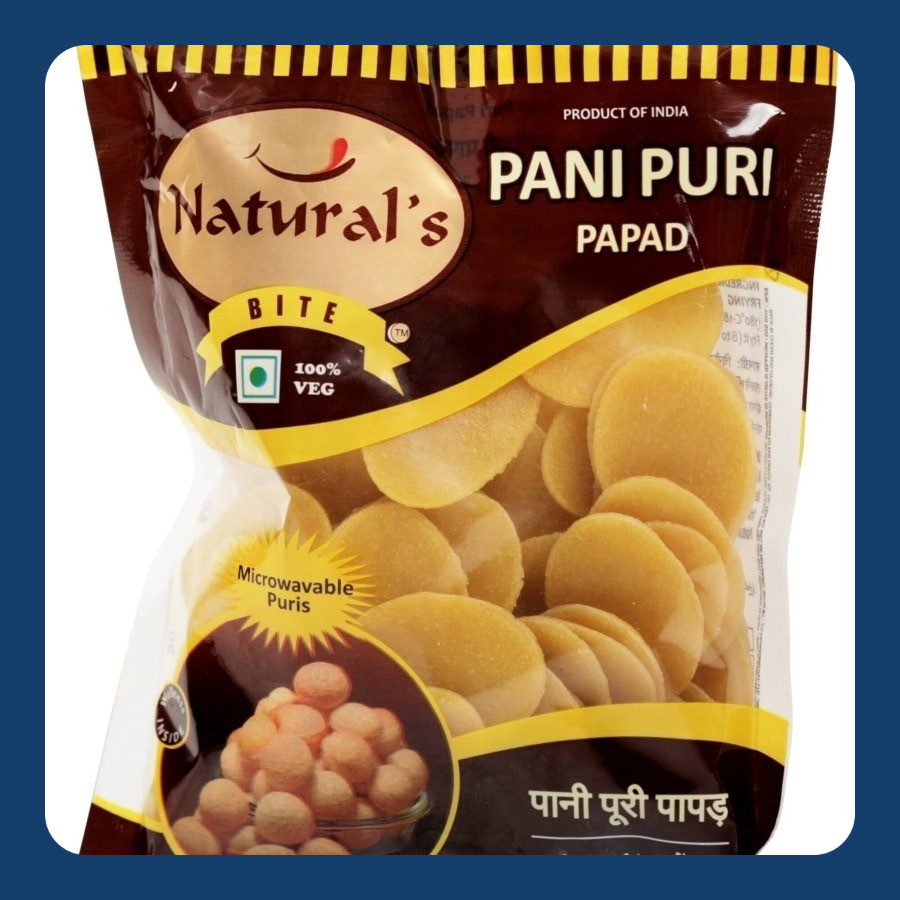 

Dry Pani Puri Natural's Indian / Kerupuk Pani Puri India Kering 200 500 gr 1 kg / Chaat Indian Chat Puris Naturals Shareat