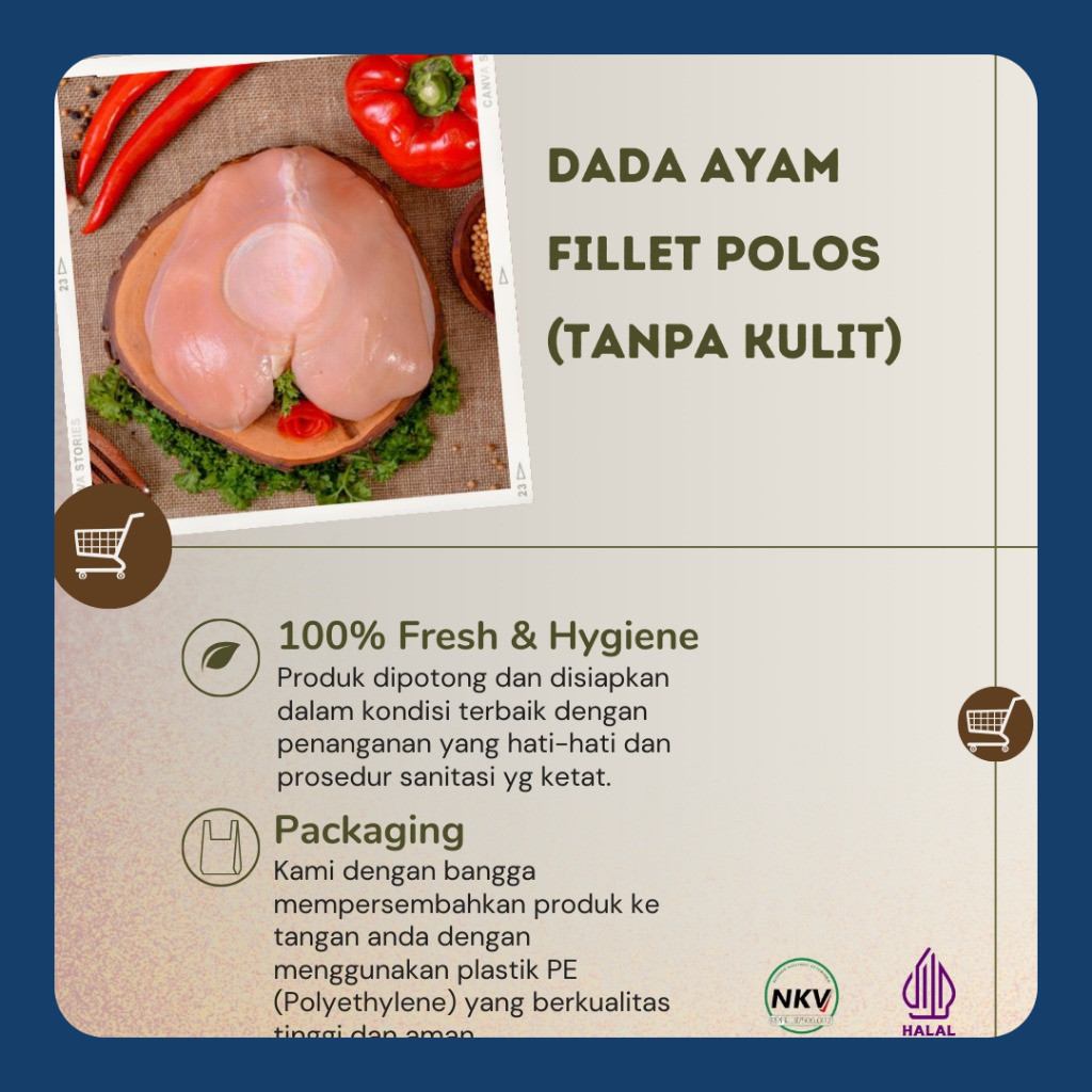 

Dada Ayam Fillet tanpa Kulit Fresh 1Kg