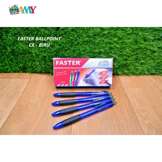 

FASTER BALLPOINT C 6 BIRU AMY STASIONARY