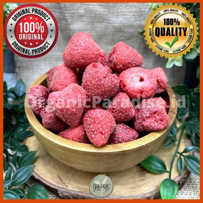 

Organic Paradise Freeze Dried Strawberry 50 gram Whole / Snack Strawberry Kering Utuh 50 gram