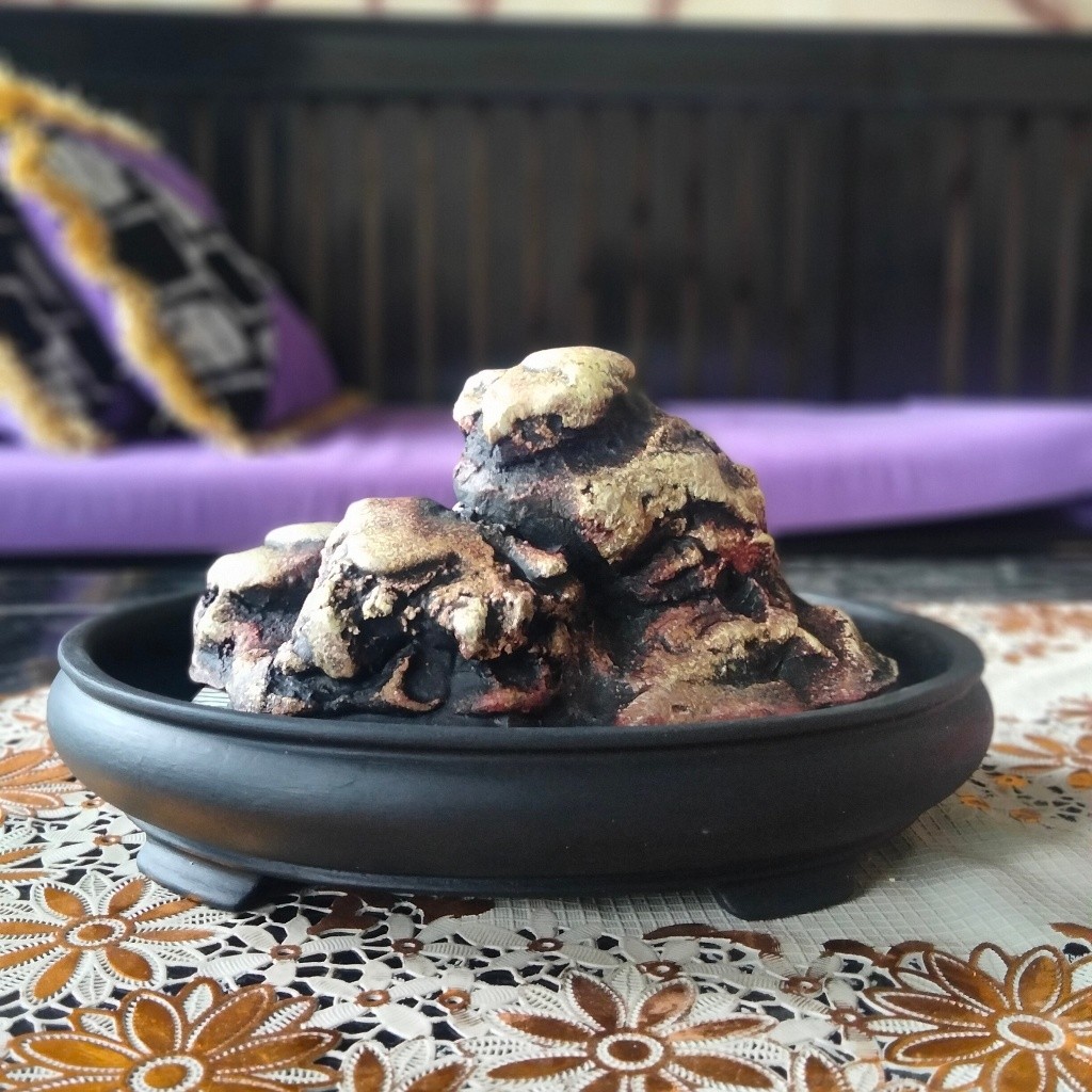 Jual Pot Bonsai Oval + Batu karang Artificial