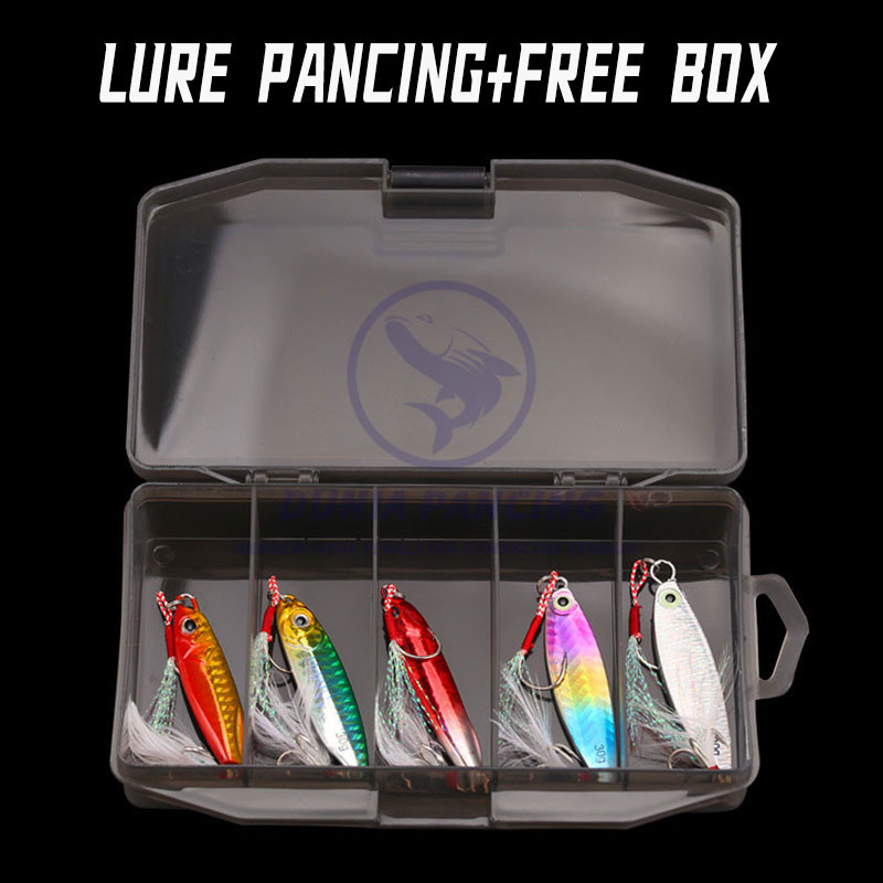 5PCS Metal Jig Umpan Pancing 7g/10g/15g/20g/30g Paket Lure Casting Hampala Murah + Box Free