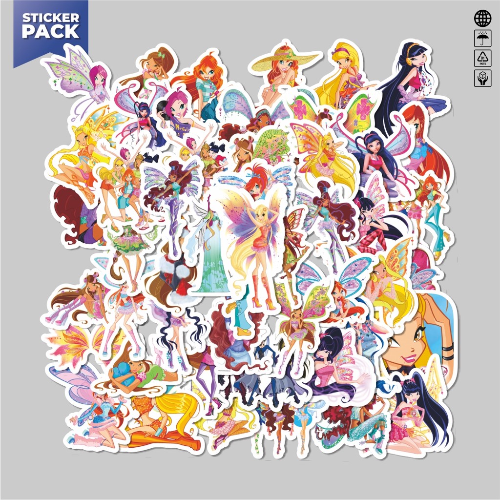 

[100PCS]Stiker Pack Stiker Kartun Winx Club Aesthetic Vinyl Anti Air Dekorasi Sticker Laptop Buku Journal Koper Helm Casing HP Gitar Helm Skateboard