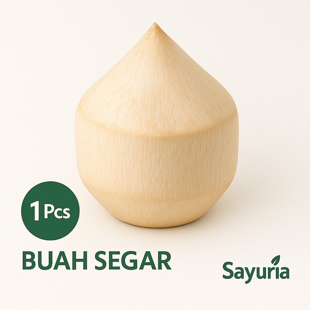 

Sayuria – Kelapa Muda Kupas 1pcs | Siap Minum, Cocok untuk Es Kelapa & Infused Water