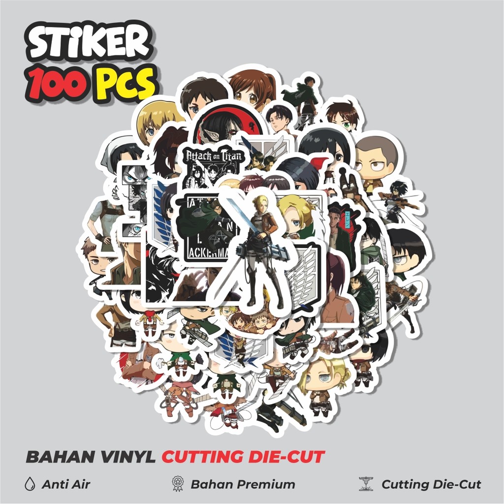 

Terbaru! 50 pcs Stiker Anime Attack On Titan Dekorasi Lucu Kreatif untuk Notebook, Skateboard, HP