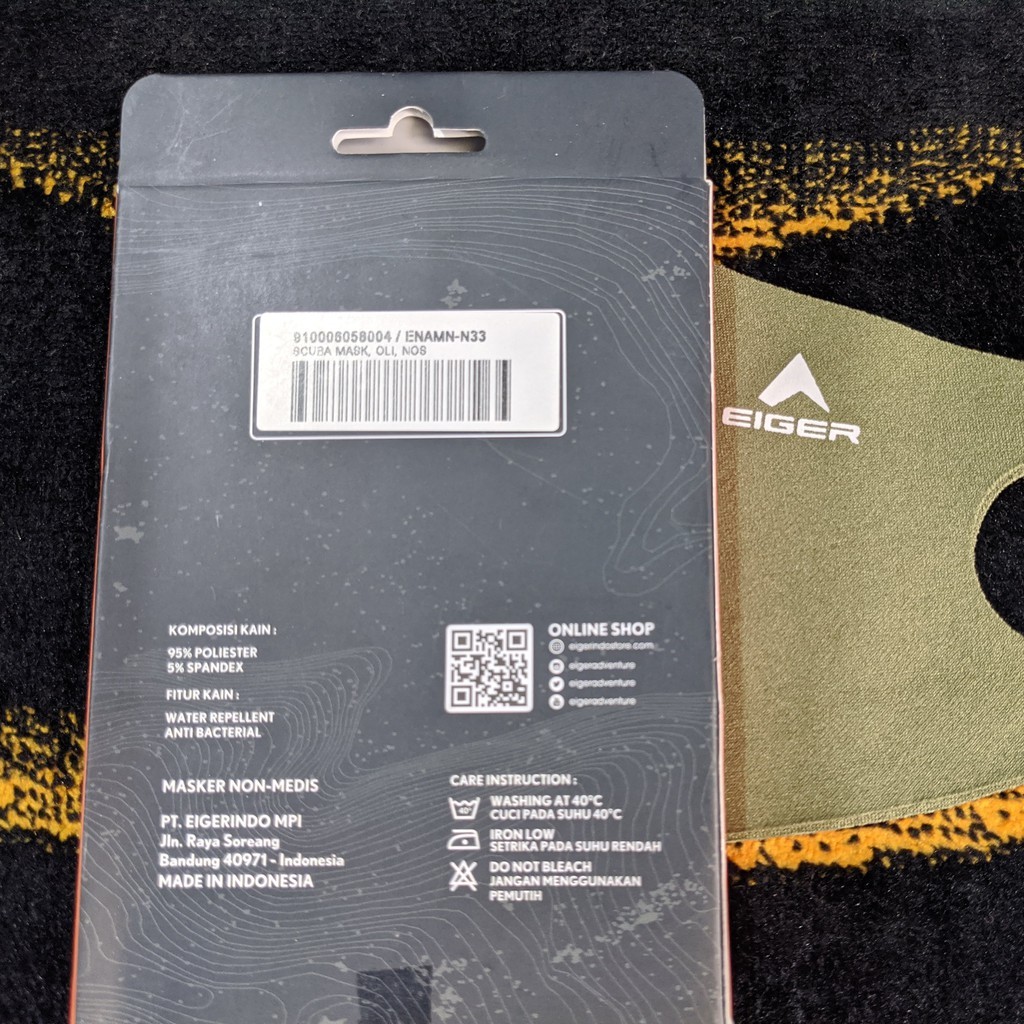 EIGER 1989 MASKER KAIN NON MEDIS SCUBA MASK - OLIVE