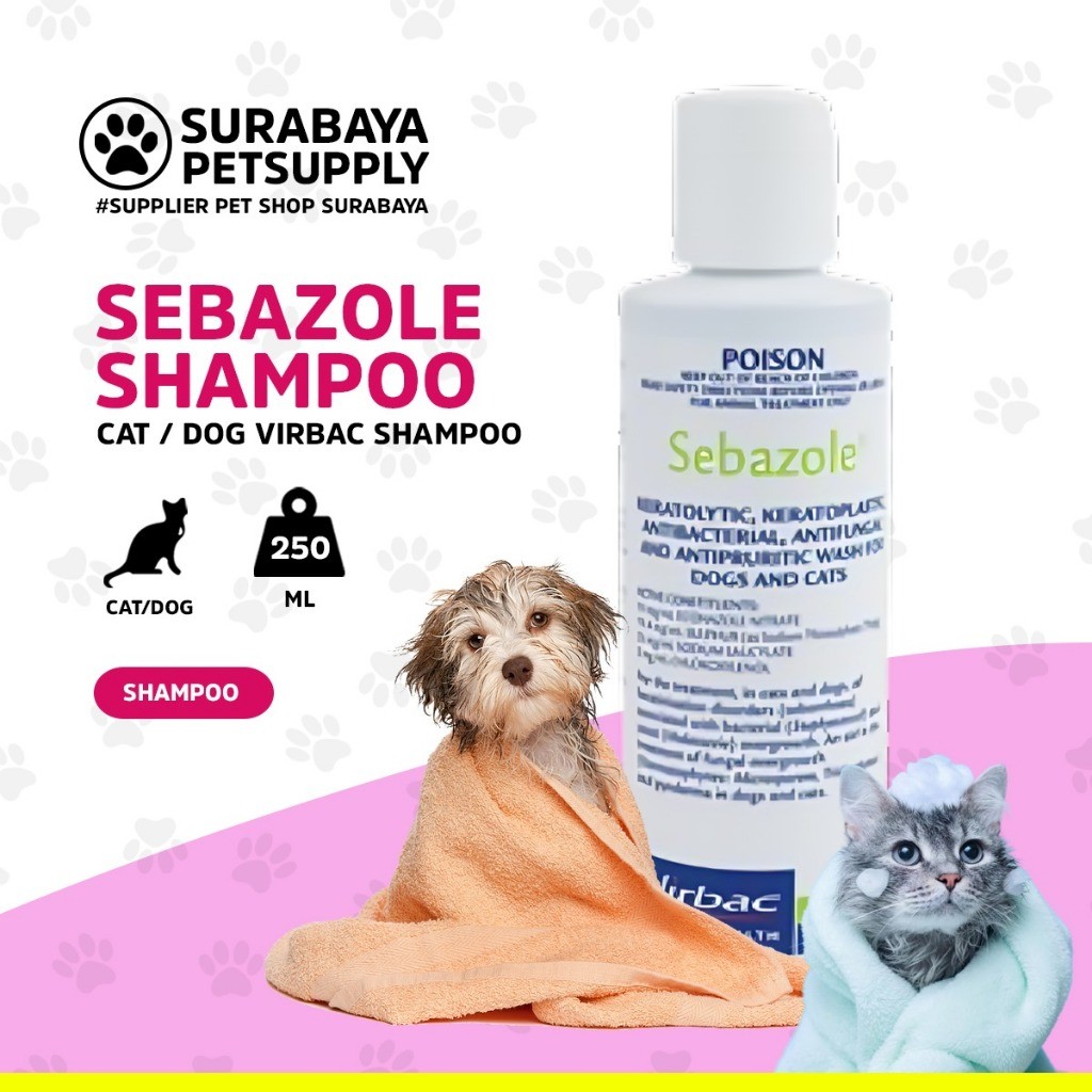 Shampo anjing / Sampo kucing / Sebazole Shampoo - Vibrac Shampoo 250ml - Surabaya Pet Supply - Grosi