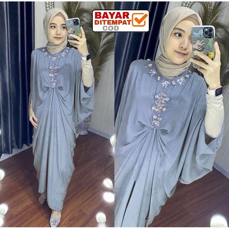 Kaftan Payet Raisa / Kaftan Lebaran / Kaftan Jumbo / Kaftan Mewah / Baju pesta