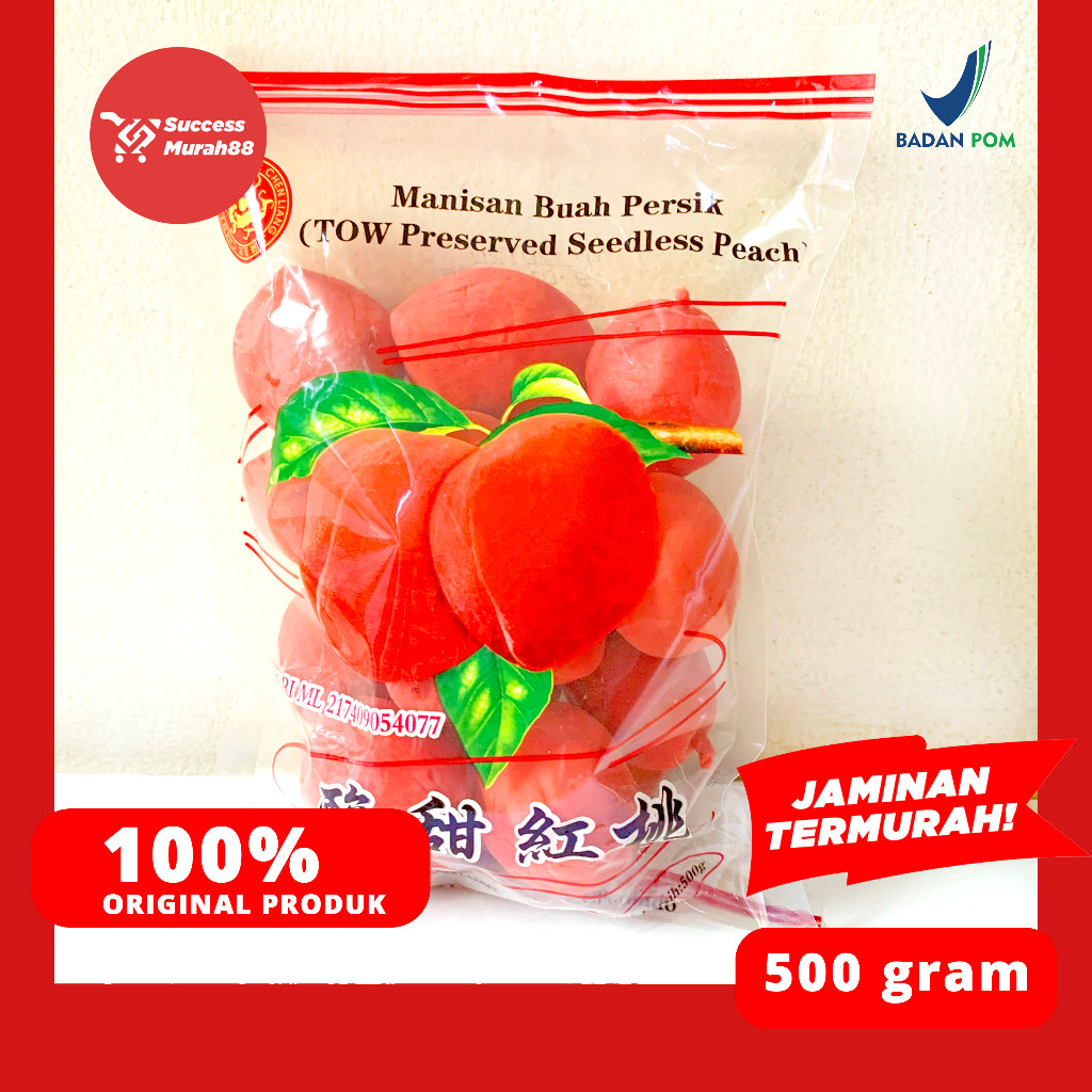 

MANISAN PERSIK TANPA BIJI ANGTOW SIANTOW PRESERVED PEACH SEEDLESS CHEN LIANG JI BUAH DEWA