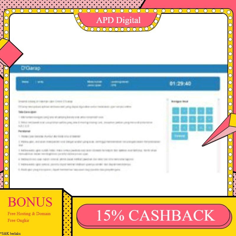 Source Code Ujian Online CBT/CAT Berbasis Web Siap Pakai APD