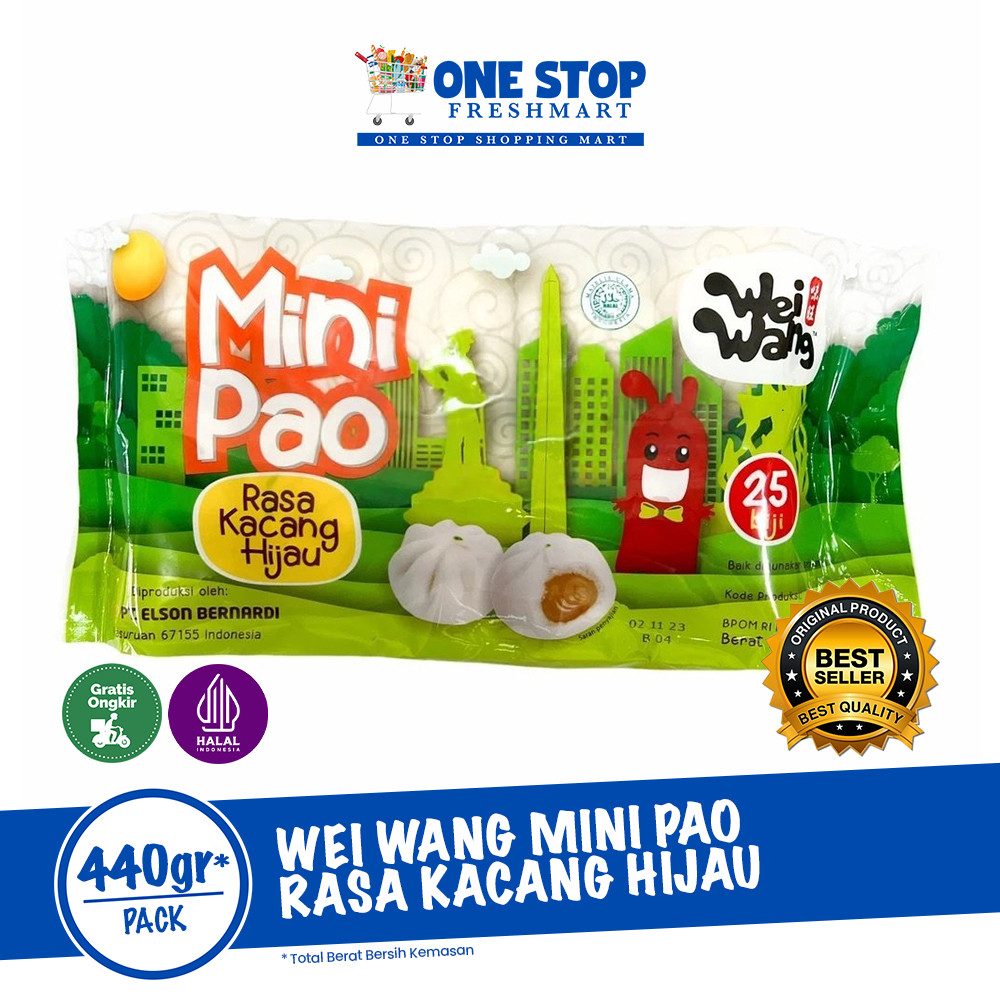 

WEI WANG MINI PAO RASA KACANG HIJAU ISI 25PCS