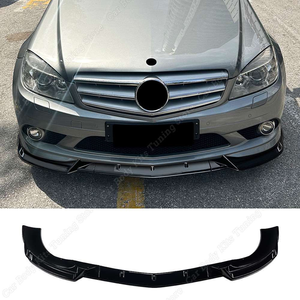 for Mercedes-Benz C Class W204 S204 C200 C220 C250 AMG Line 2007-2011 Front Bumper Lip Diffuser Spli