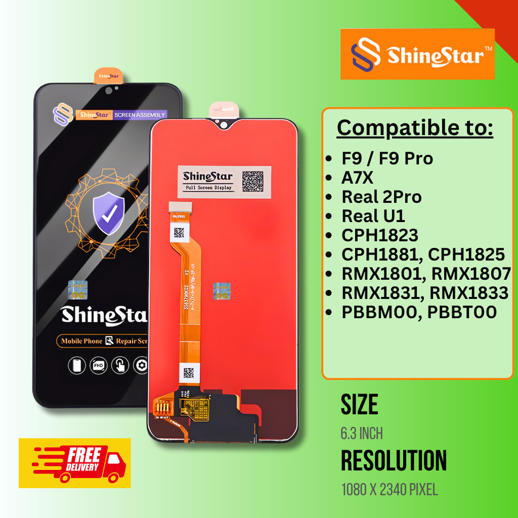 LCD TS Shinestar OPPO F9 CPH1823, A7X, F9 PRO, REAL ME U1, 2 PRO, CPH1881 CPH1825, RMX1831, RMX1833