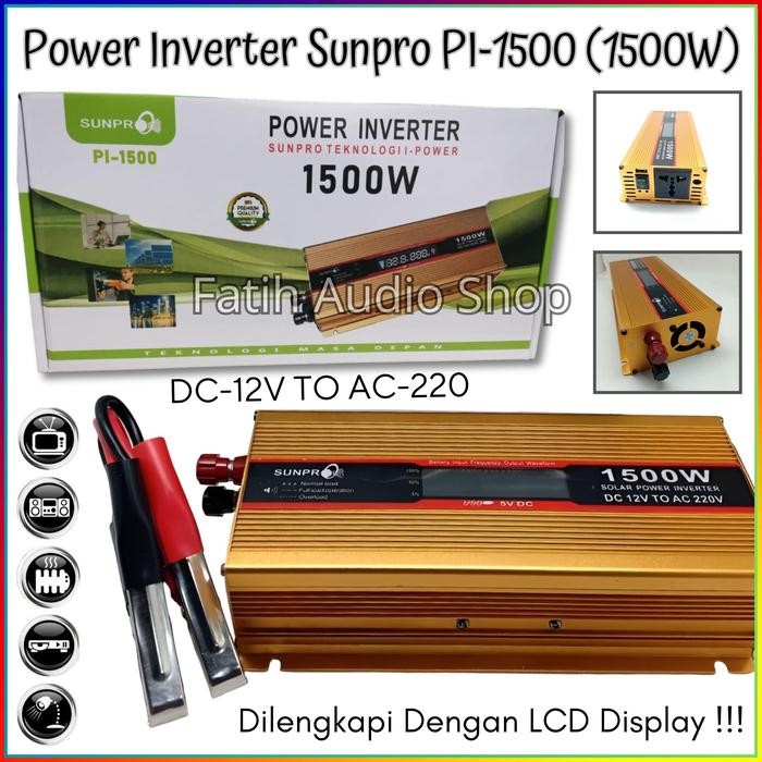 Power Inverter Led Sunpro PI-1500 | Inverter DC ke AC 1500W Merk Sunpro Power Inverter Bagus PI1500 