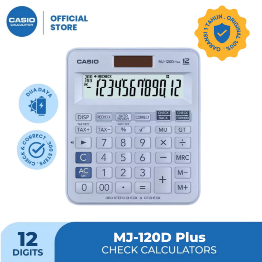 

Murah Casio MJ 120D Plus Kalkulator MJ-120DPLUS - Kalkulator Toko/Dagang - Fungsi Recheck - 12 digit Garansi 1 tahun mj 120 d