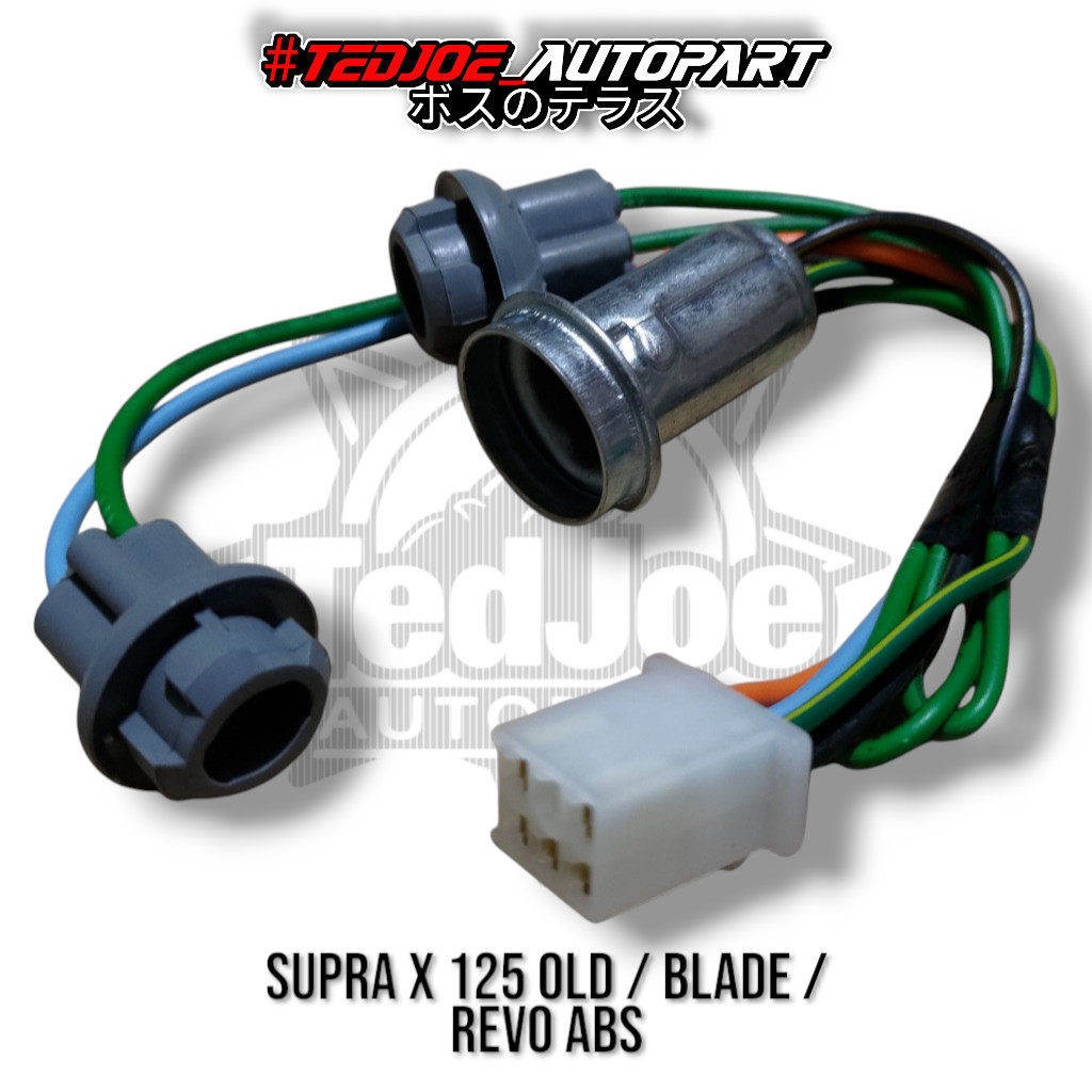 Kabel Fitting Stop Lamp + Sein Set Assy Supra X 125 Old Karbu | Soket Lampu Rem Belakang + Kabel Sen