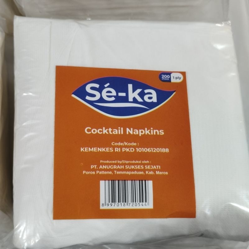 

Tisu cocktail napkins, 200 sheats, 1 ply