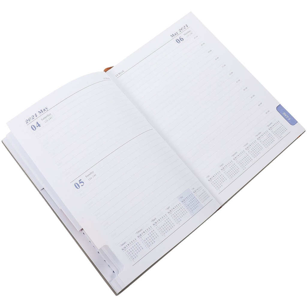 

2024 Planner Notebook Daily Use Paper Books Sturdy Cover Thick Pages Ideal Students Travelers Office Workers Teachers Portable