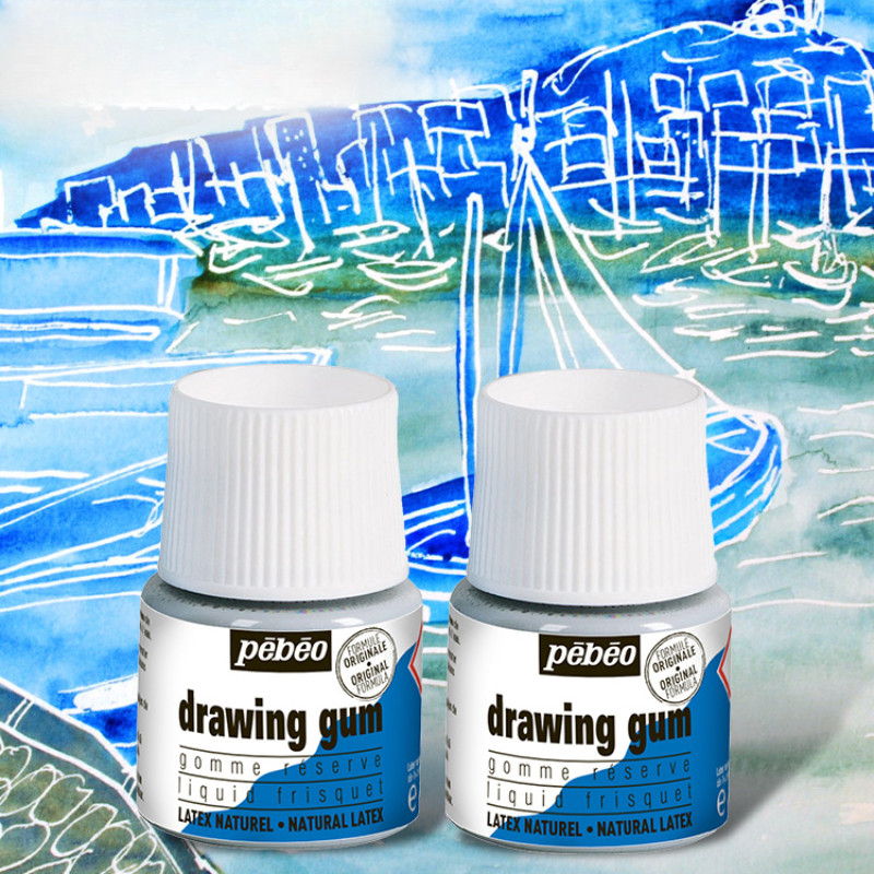 

45ml Pebeo Covering Blank Leaving White Drawing Gum Liquid Latex Masking Fluid for Ink Watercolor Gouache Painting Art Supplies