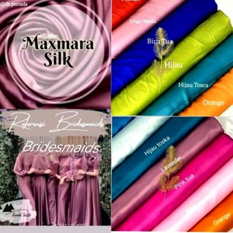 Kain Satin Maxmara Premium Kain Furing Dalaman Kebaya