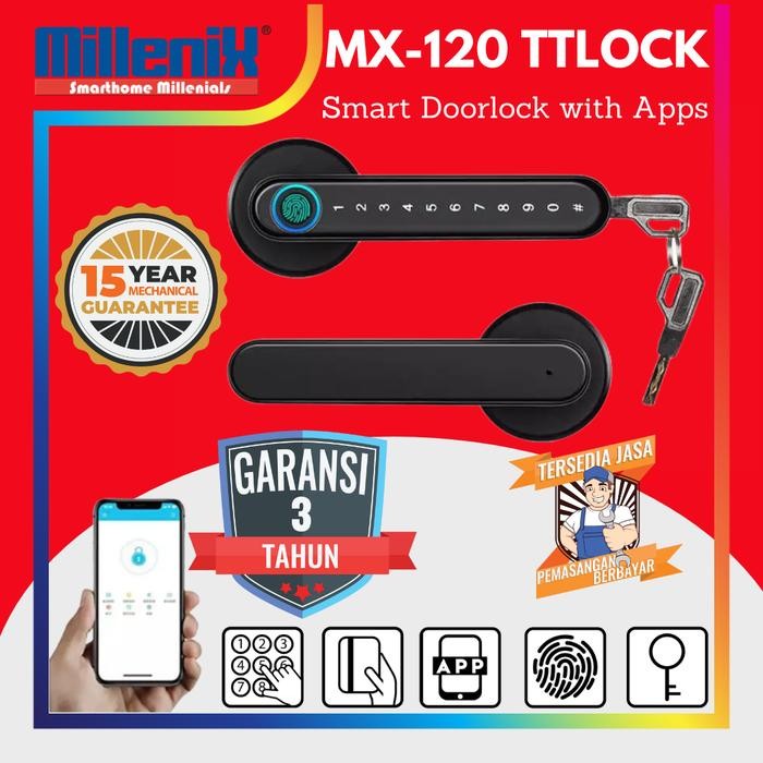 

SMARTLOCK KUNCI PINTU DIGITAL MILLENIX MX-120, APPS RFID PASSWORD KEY