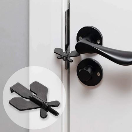 

Kunci Pintu Portable Door Lock Safety Travel Hotel Anti Theft Stopper - Hitam