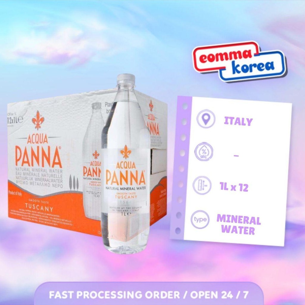 

Acqua Panna Natural Mineral Water 1000ml PET Plastik [ Dus isi 12 Botol ]