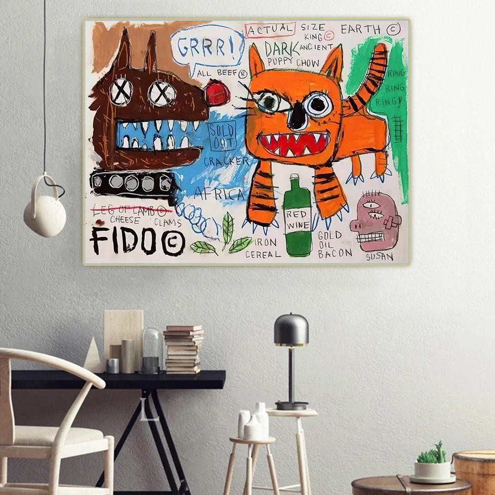 

Jean Michel " The Cat Ladies " Modern Street Graffiti Abstract Canvas Painting Print Poster Wall Hanging Decor Home Decoration