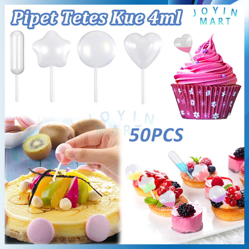 Pipet Cupcake 50Pcs/Untuk Cupcake Dessert Sauce 4ml