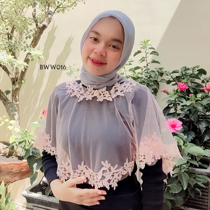 Bolero Pesta Wedding Pink Salem Cardigan Pengantin Wanita BWW016