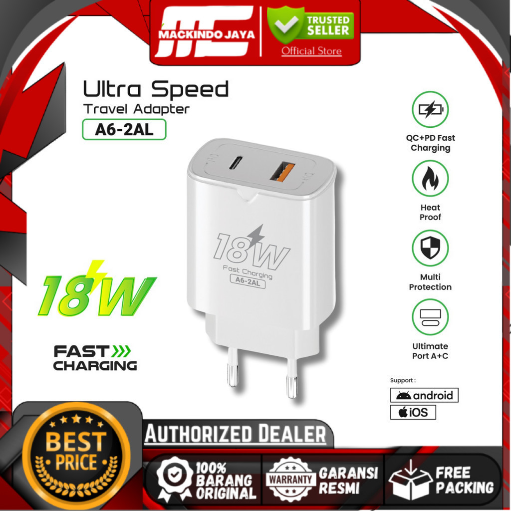 (FLASH SALE) Luna Kepala Charger Fast Charging 18W USB Charger Adapter QC 3.0 - Adaptor Only
