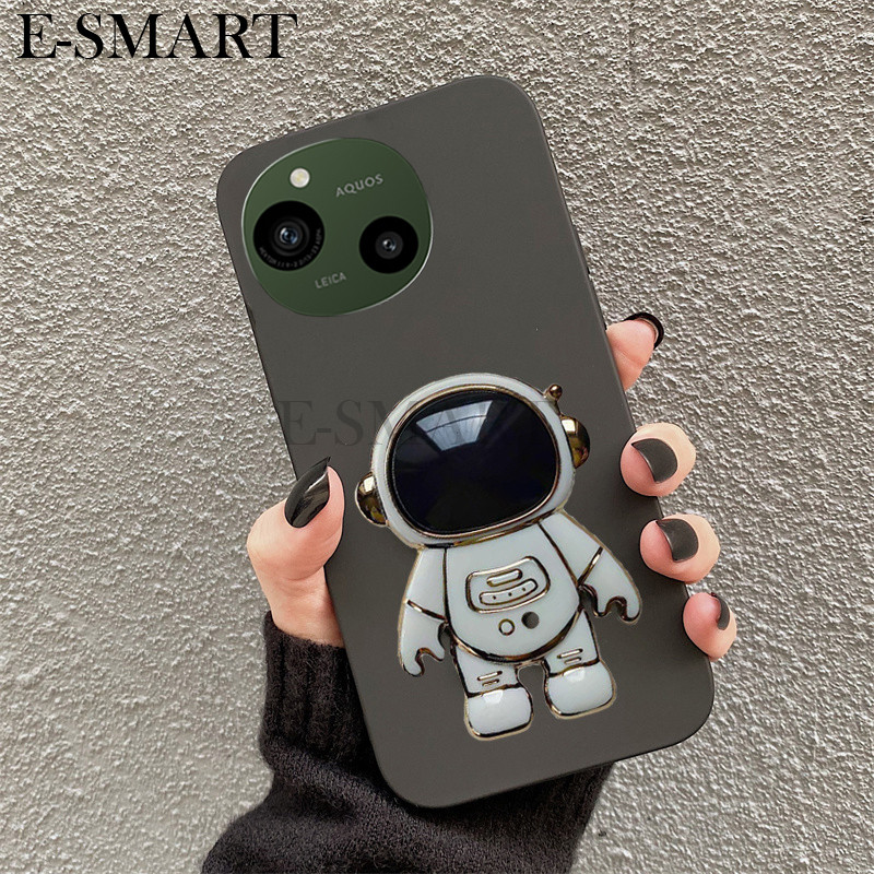 Untuk Sharp Aquos R8S Pro R7 R10 Case Astronot Kartun Modis Berdiri Tahan Debu Halus untuk Casing Po