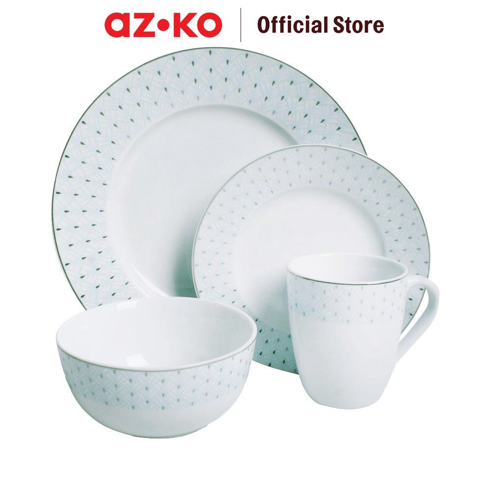 AZKO Delicia Set Premium Perlengkapan Makan Vektor Dinner Set Plate Aesthetic Eating Utensils Perala