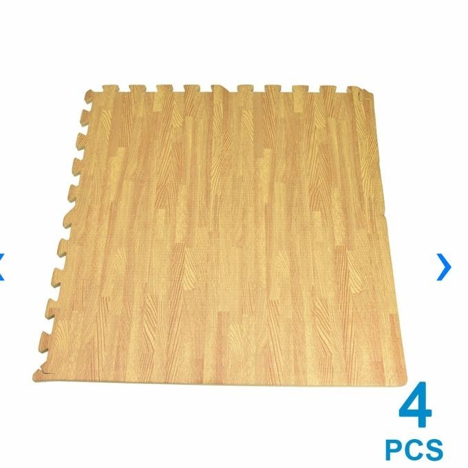 Arthome 60x60x1.5 Cm Set 4 Pcs Karpet Puzzle Eva Foam Motif Kayu