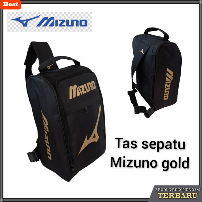 rekomendasi sepatu olahraga brand lokal Tas sepatu futsal olahraga Volly Badminton - M.hitam gold