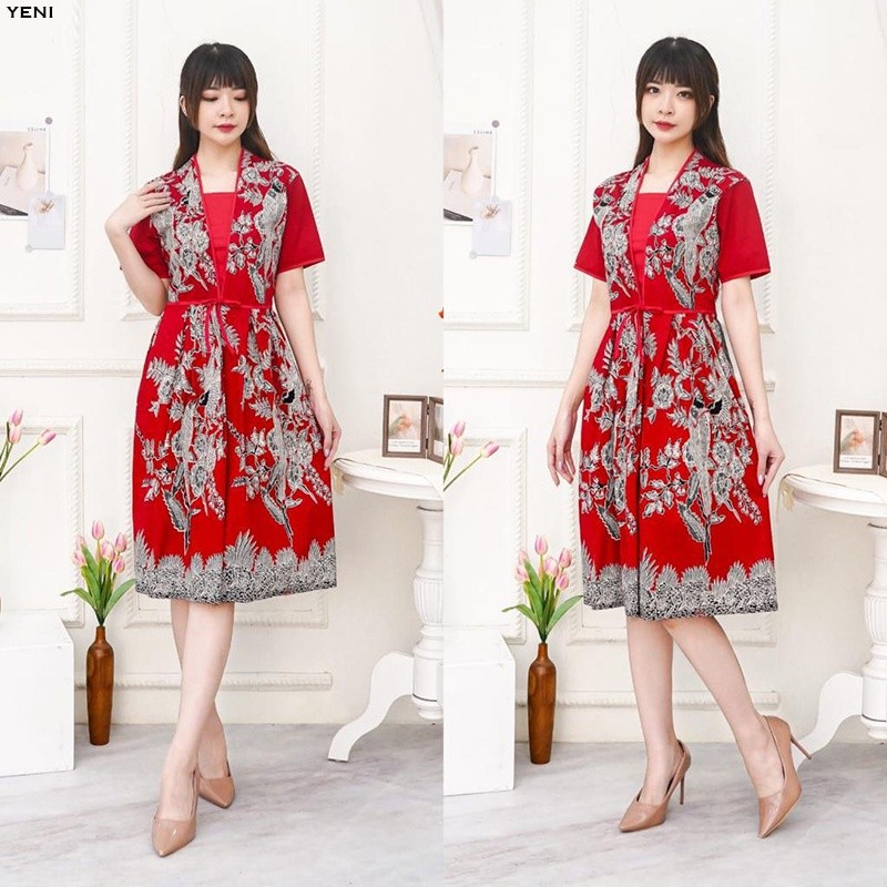 Yeni Dress Wanita Batik Couple Modern Dress Batik Modern