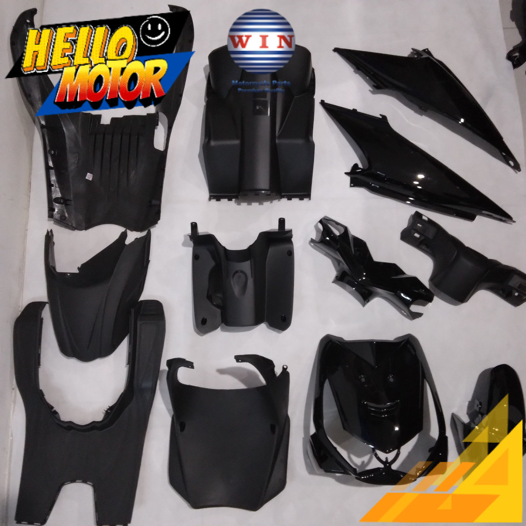 Full Body Beat Karbu KVY 2008 2009 2010 2011 Hitam WIN | complete set bodi kasar halus motor karbura