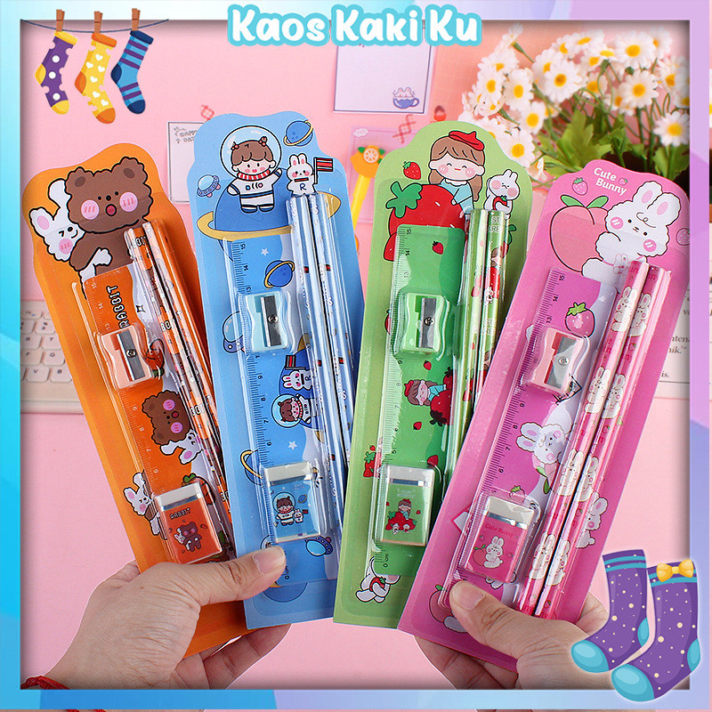 

Set Alat Tulis Sekolah Paket Alat Tulis 5 in 1 Mini Stationary 1018