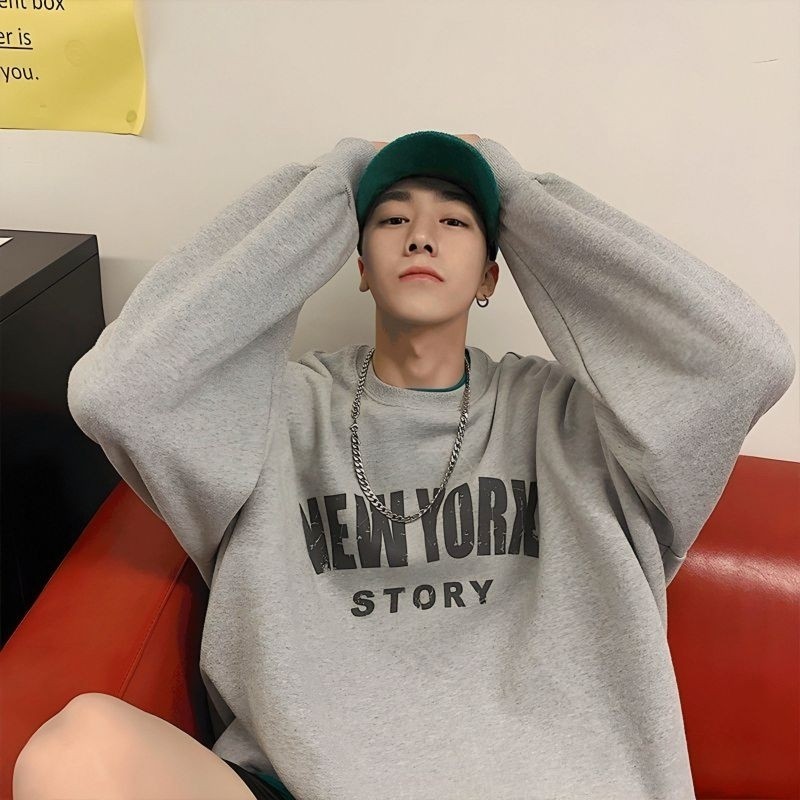 Sweater Korean NEW YORK Big Size (S - 6XL) Crewneck Oversize Unisex NY Switer Oblong Jumbo Pria Wani