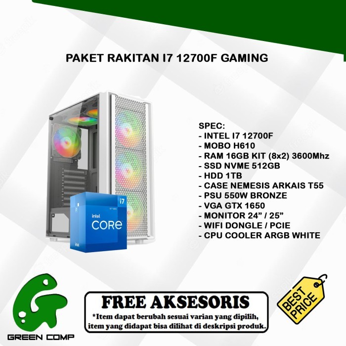 PAKET RAKITAN PC I7 12700F GAMING