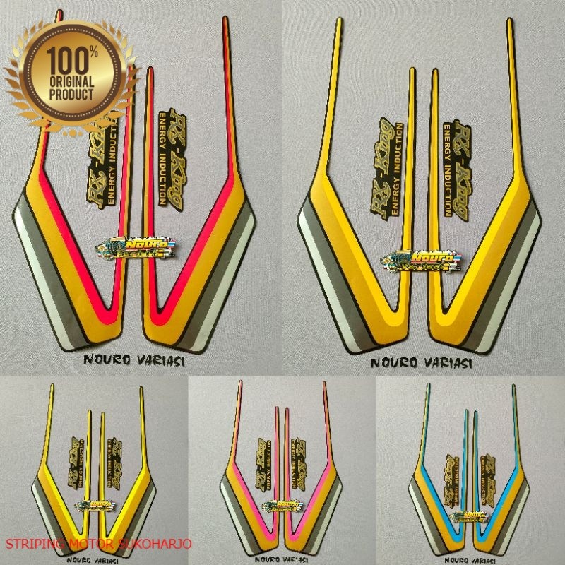 (ORI) striping list body stiker yamaha rx king 1990  hitam full set kualitas original