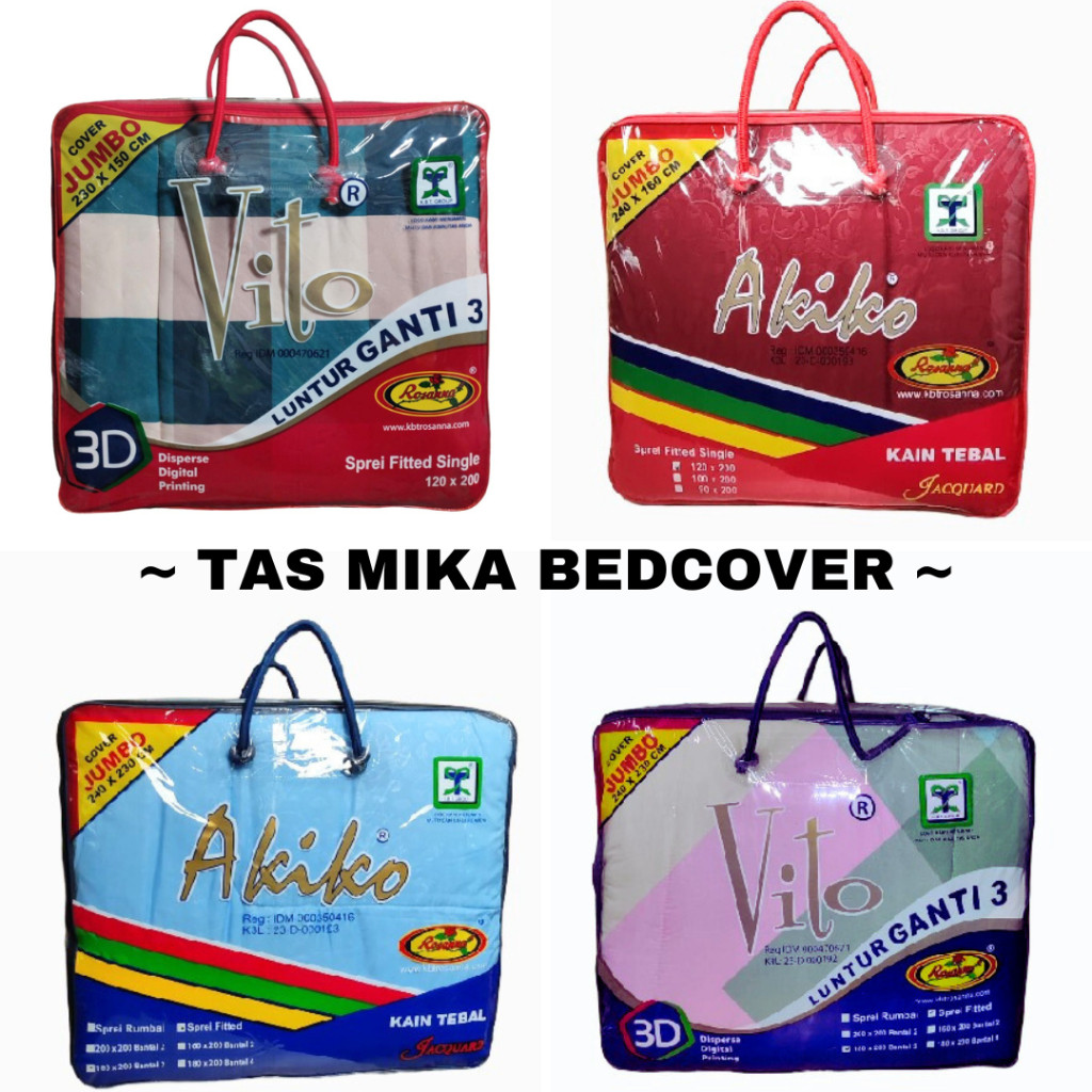 Tas Mika Bedcover Plastik Tebal Zipper