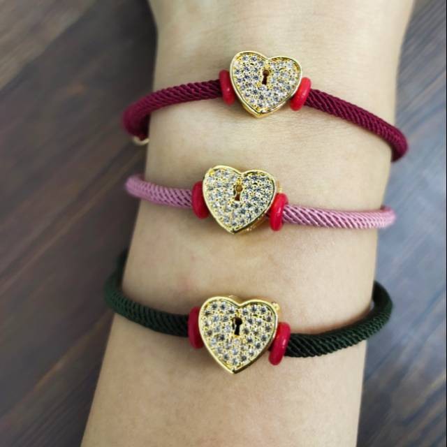 Liontin Charm  gelang Hongkong LOVE KUNCI gelang tangan wanita lapis emas 12#