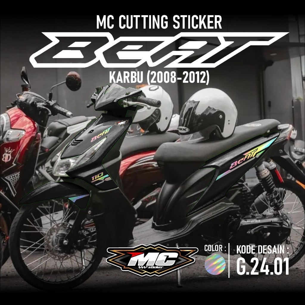 Cutting Stiker Striping Variasi Beat Karbu 2008 2009 2010 2011 2012 Simple Terlaris