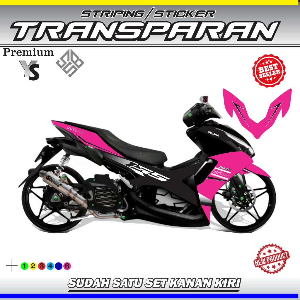 STRIPING VARIASI Striping Bening Transparan Stiker Aerox New 155 Connected Thailand