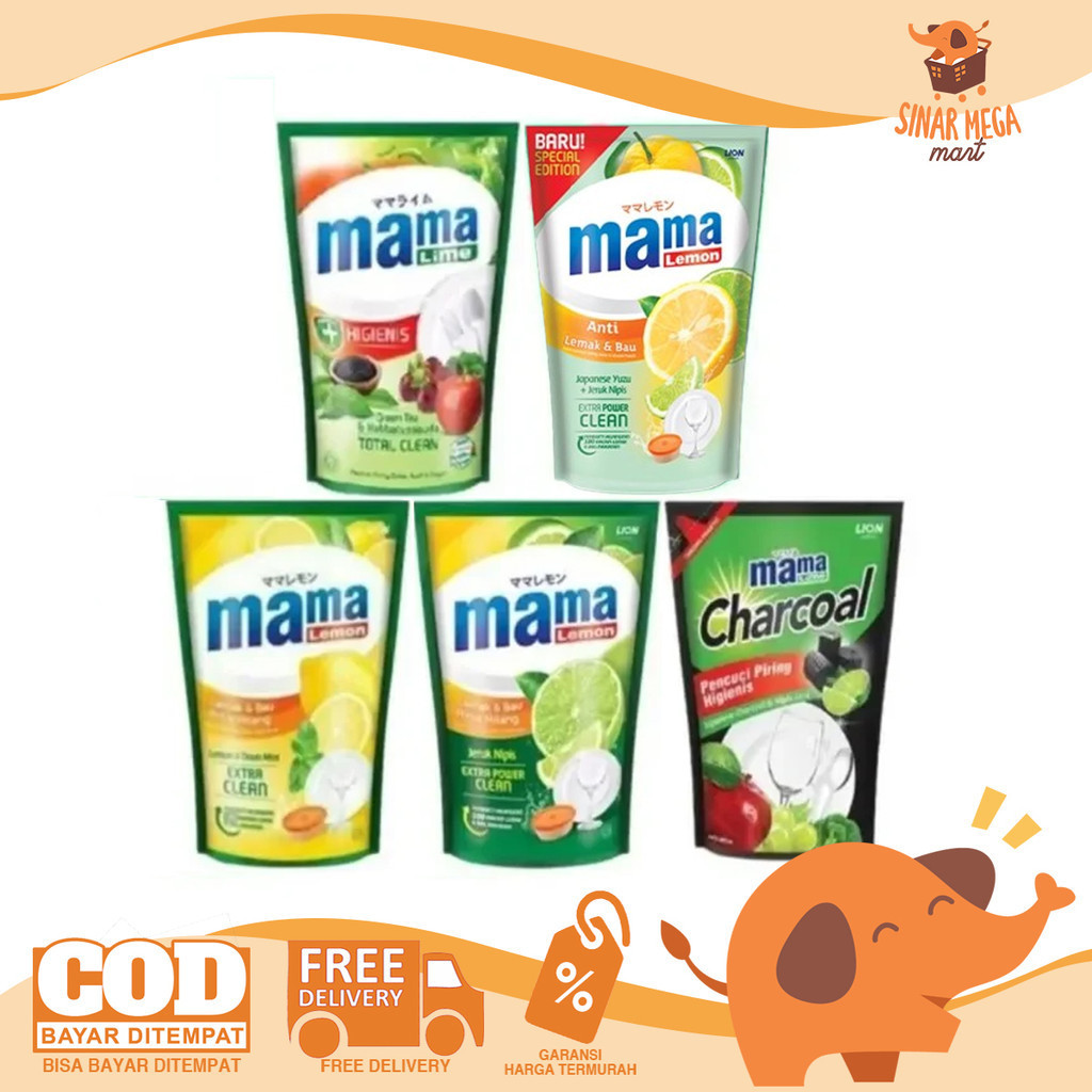 Mama Lemon Lime Sabun Cair Cuci Piring Buah dan Sayur Pouch Besar