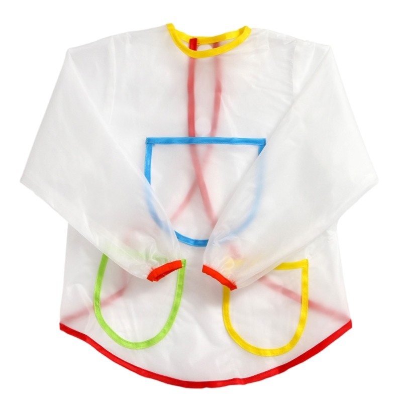 

Children Aprons Unisex Clear Waterproof Long Sleeve Painting Pinafore Kids Apron for Activities Art Painting Class Craft