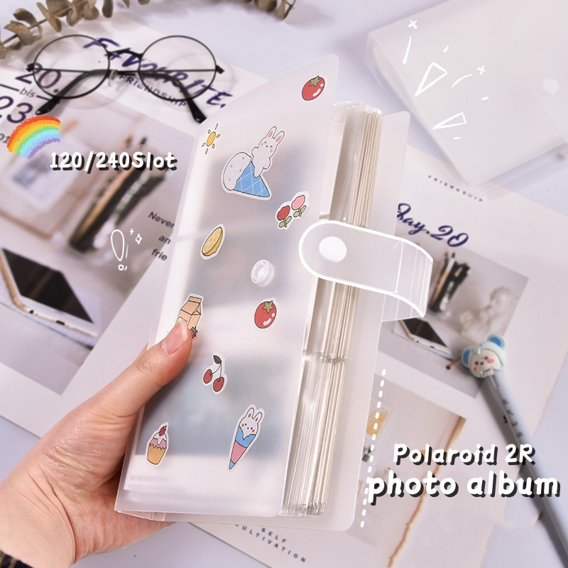 Buku Album Polaroid 2r Warna Pastel Lucu isi 120-240 Koleksi Foto Album Polaroid